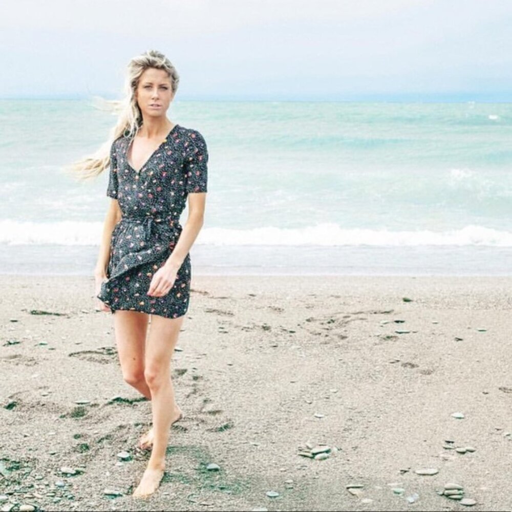 Faithfull the Brand Luna Dress in Black Odessa Print Size XS US 2